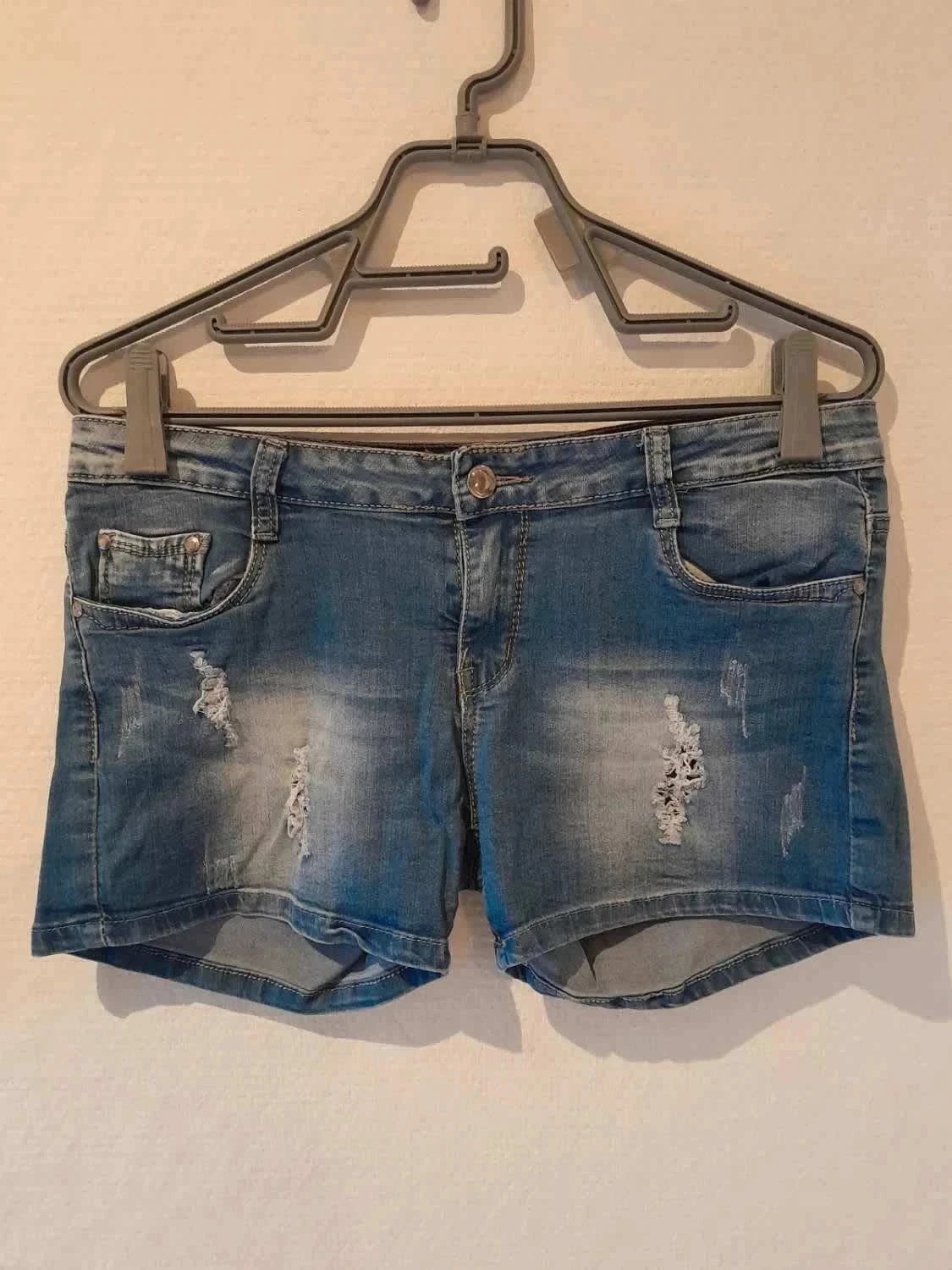 Shorts en Jeans délavé, style déchiré, taille XL